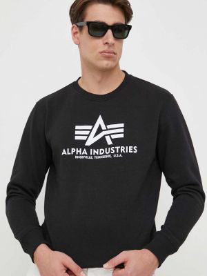 Пуловер с принт Alpha Industries черно