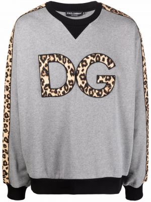 Sweatshirt mit print mit leopardenmuster Dolce & Gabbana grau
