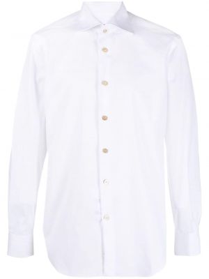 Chemise en coton avec manches longues Kiton blanc