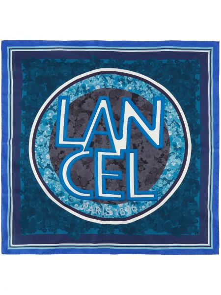 Μεταξωτός κασκόλ με σχέδιο Lancel μπλε