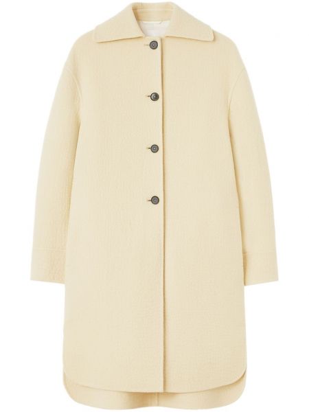 Jil Sander manteau en laine vierge à simple boutonnage Tons neutres