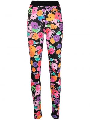 Trykt floral stretch bukser Msgm svart