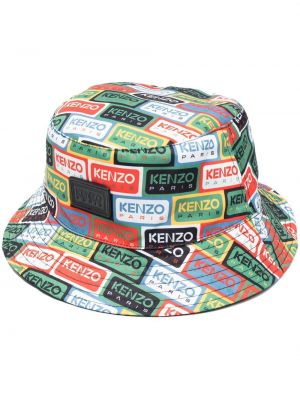 Двустранна шапка с принт Kenzo зелено