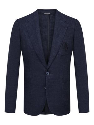 Льняной пиджак Dolce & Gabbana синий