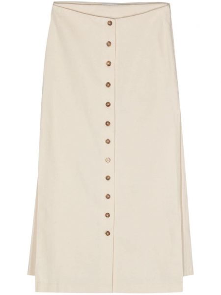 Bavlnená dlhá sukňa Loulou Studio biela