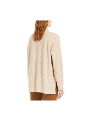 Jersey cuello alto de lana de tela jersey Max Mara beige
