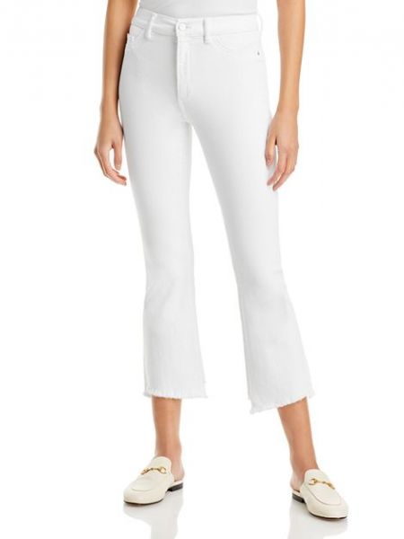Укороченные джинсы Bridget Instasculpt с высокой посадкой и молочным потертостями White
