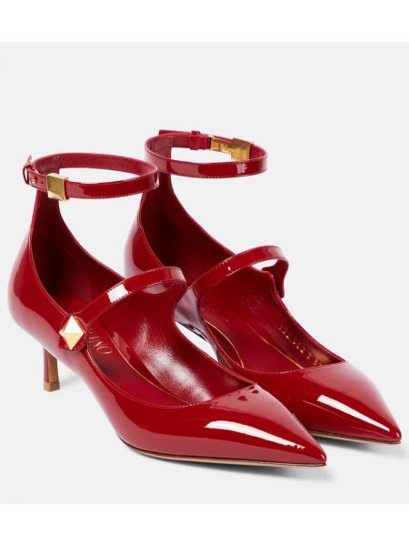 Pantofi cu toc din piele de lac Valentino Garavani roșu