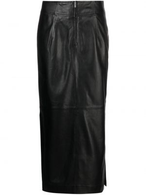 Priliehavá kožená sukňa Alberta Ferretti čierna