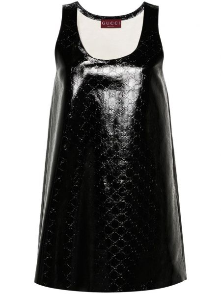 Δερμάτινη φόρεμα Gucci μαύρο