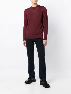 Pull en tricot col rond Emporio Armani rouge