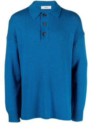 Polo en tricot avec manches longues Commas bleu