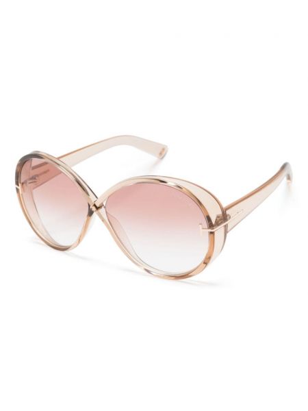 Oversized sluneční brýle Tom Ford Eyewear béžové