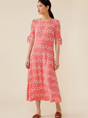 Платье миди из вискозы Finery розовое