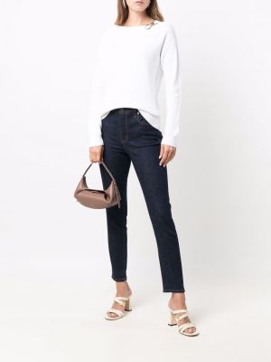 Skinny fit kõrge vöökohaga püksid Lauren Ralph Lauren sinine