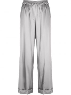 Hedvábné kalhoty Dolce & Gabbana šedé