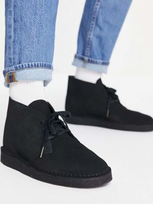 Замшевые ботинки Clarks Originals черные