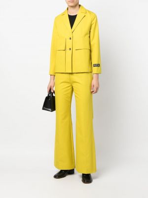 Haftowane spodnie Patou żółte