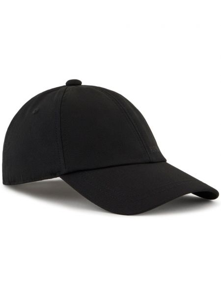 Raštuotas medvilninis kepurė su snapeliu Emporio Armani juoda