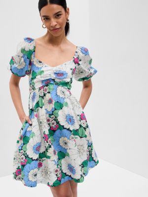 Kvetinové mini šaty Gap sivá