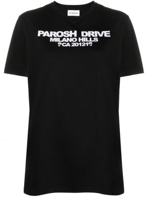 T-shirt con stampa P.a.r.o.s.h. nero