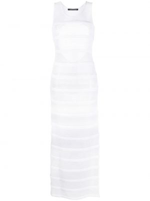 Мрежеста прозрачна макси рокля Antonino Valenti бяло