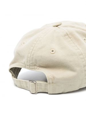 Medvilninis siuvinėtas kepurė su snapeliu Toteme smėlinė