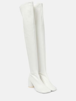 Белые кожаные сапоги из искусственной кожи Mm6 Maison Margiela
