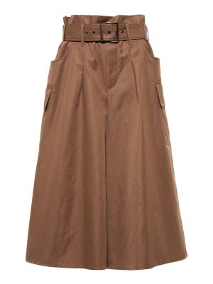 Pantaloni culotte di cotone Brunello Cucinelli marrone