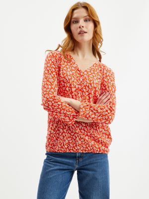 Tricou cu model floral Tom Tailor roșu