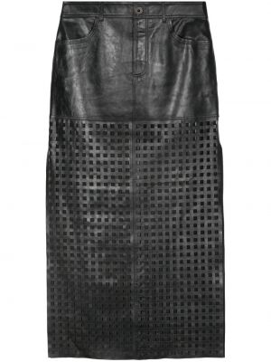 Kožená sukňa Stand Studio čierna