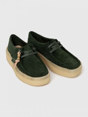 Cipele od brušene kože bez pete Clarks Originals zelena