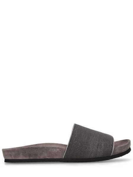 Sandalias de cuero Brunello Cucinelli gris