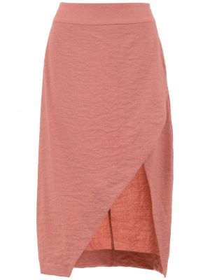 Midi sukně s vysokým pasem Olympiah - růžová