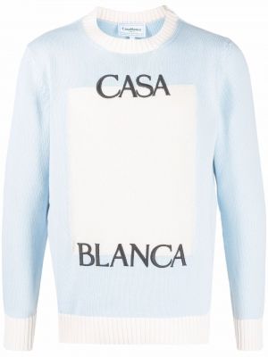 Pull brodé Casablanca bleu