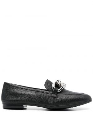 Chunky nahast loafer-kingad Casadei must