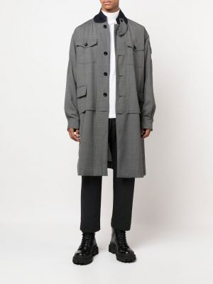 Mantel mit geknöpfter Sacai grau