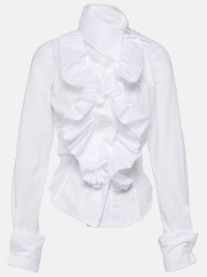 Bombažna bluza z volani Vivienne Westwood bela