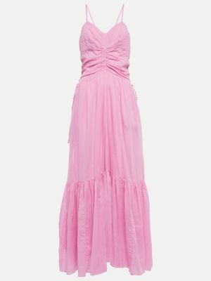 Medvilninis maksi suknelė Marant Etoile rožinė