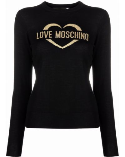 Jersey con estampado de tela jersey Love Moschino negro