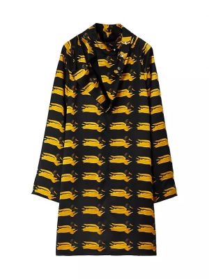 Шелковое платье с принтом утки Burberry, pear pattern