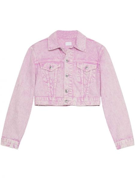 Klasické bavlněné džínová bunda s knoflíky Jonathan Simkhai Standard - růžová
