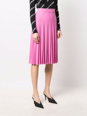 Plisované midi sukně Balenciaga růžové