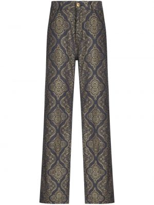 Žakárové džínsy s rovným strihom s paisley vzorom Etro