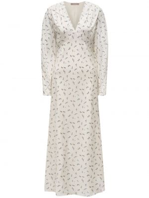 Φλοράλ μάξι φόρεμα 12 Storeez λευκό