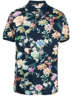 Jersey blomstret poloskjorte med print Etro blå