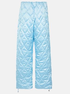 Prošívané kalhoty s vysokým pasem Miu Miu modré