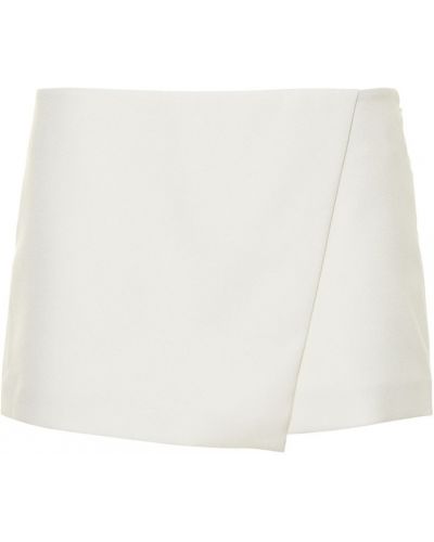 Krepové saténové mini sukně s nízkým pasem The Andamane bílé