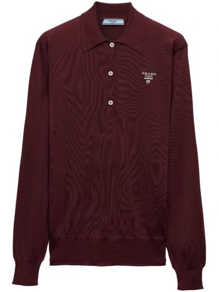 Poloshirt med broderier Prada rød