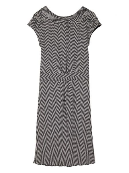 Vlněné mini šaty se vzorem rybí kosti Christian Dior Pre-owned